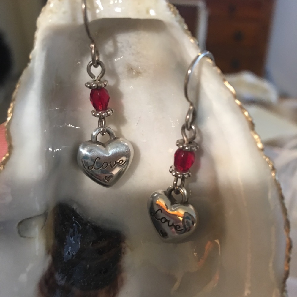 Pretty Brighton Silver Heart Earrings